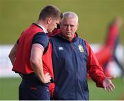 5 June 2017; British and Irish Lions head coach Warren Gatland and Owen Farrell during a training session at the QBE Stadium in Auckland, New Zealand. Photo by Stephen McCarthy/Sportsfile