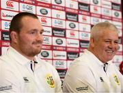 5 June 2017; British & Irish Lions head coach Warren Gatland and Ken Owens during a press conference at the Pullman Hotel in Auckland, New Zealand. Photo by Stephen McCarthy/Sportsfile
