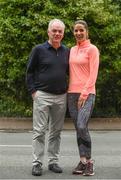 5 June 2017; VHI support team members Amanda Byram with John O’Dwyer, Chief Executive, VHI Healthcare, ahead of the Vhi Women's Mini Marathon 2017. Nearly 33,000 participants took to the streets of Dublin to run, walk and jog the 10km route, raising much needed funds for hundreds of charities around the country. For further information please log on to www.vhiwomensminimarathon.ie  Photo by Sam Barnes/Sportsfile