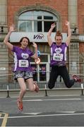5 June 2017; Frances Hogan, left, and Annie O'Sullivan both members of the VHI Kilkenny team pictured ahead of the 2017 VHI Women’s Mini Marathon. The event saw nearly 33,000 participants take to the streets of Dublin to run, walk and jog the 10km route, raising much needed funds for hundreds of charities around the country. At Vhi Offices, in Abbey Street, Dublin. Photo by Seb Daly/Sportsfile