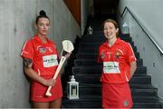 5 June 2017; Pictured at New Ireland Assurance’s launch of the 2017 Cork Camogie championship season is Cork star Ashling Thompson, left, and Rena Buckley. Photo by Ramsey Cardy/Sportsfile