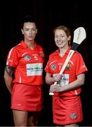 5 June 2017; Pictured at New Ireland Assurance’s launch of the 2017 Cork Camogie championship season is Cork star Ashling Thompson, left, and Rena Buckley. Photo by Ramsey Cardy/Sportsfile