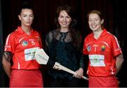5 June 2017; Pictured at New Ireland Assurance’s launch of the 2017 Cork Camogie championship season is Cork stars Ashling Thompson, left, and Rena Buckley with Deirdre O'Sullivan, Sponsorship Manager, New Ireland. Photo by Ramsey Cardy/Sportsfile