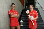 5 June 2017; Pictured at New Ireland Assurance’s launch of the 2017 Cork Camogie championship season is Cork star Ashling Thompson, left, and Rena Buckley. Photo by Ramsey Cardy/Sportsfile