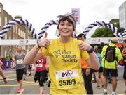 5 June 2017; Laura Byrne from Stepaside Co. Dublin gives a thumbs up after finishing the Vhi Women’s Mini Marathon 2017. Nearly 33,000 participants took to the streets of Dublin to run, walk and jog the 10km route, raising much needed funds for hundreds of charities around the country. For further information please log on to www.vhiwomensminimarathon.ie