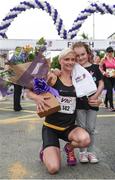 5 June 2017; Winner Ann Marie McGlynn from Strabane, Co. Tyrone, with her daughter Lexie, age 7, after winning the VHI Women’s Mini Marathon 2017. Nearly 33,000 participants took to the streets of Dublin to run, walk and jog the 10km route, raising much needed funds for hundreds of charities around the country. For further information please log on to www.vhiwomensminimarathon.ie  Photo by Sam Barnes/Sportsfile Photo by Seb Daly/Sportsfile