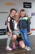 5 June 2017; Winner Ann Marie McGlynn from Strabane, Co. Tyrone, with her children. Lexie, age 7, and Alfie, age 5, after the VHI Women’s Mini Marathon 2017. Nearly 33,000 participants took to the streets of Dublin to run, walk and jog the 10km route, raising much needed funds for hundreds of charities around the country. For further information please log on to www.vhiwomensminimarathon.ie  Photo by Sam Barnes/Sportsfile Photo by Seb Daly/Sportsfile