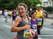 5 June 2017; A runner in action during the VHI Women’s Mini Marathon 2017. Nearly 33,000 participants took to the streets of Dublin to run, walk and jog the 10km route, raising much needed funds for hundreds of charities around the country. For further information please log on to www.vhiwomensminimarathon.ie Photo by Eóin Noonan/Sportsfile