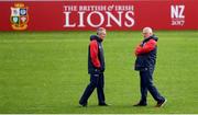 6 June 2017; British and Irish Lions head coach Warren Gatland and attack coach Rob Howley of the British and Irish Lions during their captain's run at the QBE Stadium in Auckland, New Zealand. Photo by Stephen McCarthy/Sportsfile