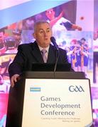 14 January 2012; Uachtarán CLG Criostóir Ó Cuana speaking at a GAA Games Development conference. Croke Park, Dublin. Photo by Sportsfile