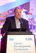 14 January 2012; Brian Cuthbert, former manager of the Cork Minor Football team, speaking at a GAA Games Development conference. Croke Park, Dublin. Photo by Sportsfile