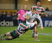 13 January 2012; Andrew Trimble, Ulster, is tackled by Geordan Murphy, Leicester Tigers. Heineken Cup, Pool 4, Round 5, Ulster v Leicester Tigers, Ravenhill Park, Belfast, Co. Antrim. Picture credit: Oliver McVeigh / SPORTSFILE