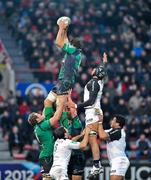 14 January 2012; Mike McCarthy, Connacht, wins possession for his side in the lineout. Heineken Cup, Pool 6, Round 5, Toulouse v Connacht, Stade Ernest Wallon, Toulouse, France. Picture credit: Tommy Grealy / SPORTSFILE
