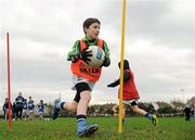 14 January 2012; Na Piarsaigh's James Daly in action during the inaugural AIB GAA Skills Challenge Day in Na Piarsaigh GAA club. AIB, proud sponsors of the GAA Club Championships, joined up with the Limerick Senior Hurling Champions to celebrate the club’s county and provincial successes and acknowledge the role which the club plays in the community by supporting them in hosting the first ever AIB GAA Skills Challenge Day. Na Piarsaigh GAA, Limerick. Picture credit: Pat Murphy / SPORTSFILE
