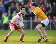 15 January 2012; Ronan O'Neill, Tyrone, in action against Justin Crozier, Antrim. Power NI Dr. McKenna Cup, Section A, Antrim v Tyrone, Casement Park, Belfast, Co. Antrim. Picture credit: Oliver McVeigh / SPORTSFILE
