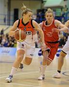 15 January 2012; Aisling Sullivan, 11890 Killester, in action against Sarah Woods, DCU Mercy. Women's Superleague Cup Semi-Final, DCU Mercy v 11890 Killester, Neptune Stadium, Cork. Picture credit: Brendan Moran / SPORTSFILE