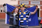 15 January 2012; Leinster supporters Grainne Debhulbh and Craig Wynne, from Milltown, Dublin, ahead of the game. Heineken Cup, Pool 3, Round 5, Glasgow Warriors v Leinster, Firhill Arena, Glasgow, Scotland. Picture credit: Stephen McCarthy / SPORTSFILE