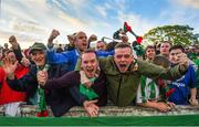 2 June 2017; Cork City supporters celebrate a goal during the SSE Airtricity League Premier Division match between Dundalk and Cork City at Oriel Park in Dundalk, Co. Louth. Photo by Ramsey Cardy/Sportsfile
