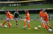 6 June 2017; Claire Kinsella of Peamount United teaching skills to attendees during the Aviva Soccer Sisters Event at Aviva Stadium, in Lansdowne Rd, Dublin 4. Photo by Sam Barnes/Sportsfile