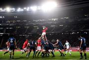 7 June 2017; Maro Itoje of of the British & Irish Lions wins possession from a lineout during the match between Auckland Blues and the British & Irish Lions at Eden Park in Auckland, New Zealand. Photo by Stephen McCarthy/Sportsfile