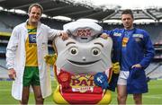 7 June 2017; The GAA and GPA are delighted to announce a new partnership with Pat the Baker to promote the new Protein Bread at Croke Park in Dublin. The five year revenue share agreement will see a percentage of all sales going towards the GPA Player Development Programme, supported by the GAA. The Programme assists county players in critical areas of their off-field lives including education, career and personal development, health and wellbeing. In attendance at the launch are, from left, Donegal footballer Michael Murphy and Tipperary hurler Padraic Maher. Photo by Brendan Moran/Sportsfile