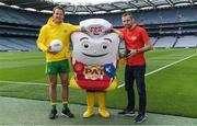 7 June 2017; The GAA and GPA are delighted to announce a new partnership with Pat the Baker to promote the new Protein Bread at Croke Park in Dublin. The five year revenue share agreement will see a percentage of all sales going towards the GPA Player Development Programme, supported by the GAA. The Programme assists county players in critical areas of their off-field lives including education, career and personal development, health and wellbeing. In attendance at the launch are, from left, Donegal footballer Michael Murphy and former Dublin footballer Alan Brogan. Photo by Brendan Moran/Sportsfile
