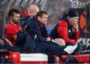 7 June 2017; Jared Payne of the British & Irish Lions watches on from the substitutes bench during the match between Auckland Blues and the British & Irish Lions at Eden Park in Auckland, New Zealand. Photo by Stephen McCarthy/Sportsfile