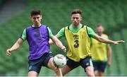 7 June 2017; Callum O'Dowda, left, and Alan Browne of the Republic of Ireland during squad training at the Aviva Stadium in Dublin. Photo by David Maher/Sportsfile