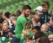 7 June 2017; Keiren Westwood of Republic of Ireland signs autographs at the end of squad training at the Aviva Stadium in Dublin. Photo by David Maher/Sportsfile