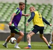 7 June 2017; Jeff Hendrick, left, and James McClean of Republic of Ireland during squad training at the Aviva Stadium in Dublin. Photo by David Maher/Sportsfile