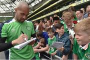 7 June 2017; Darren Randolph of Republic of Ireland signs autographs for supporters at the end of squad training at the Aviva Stadium in Dublin. Photo by David Maher/Sportsfile
