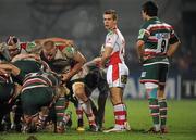 13 January 2012; Paul Marshall, Ulster, prepares to put the ball in to the scrum. Heineken Cup, Pool 4, Round 5, Ulster v Leicester Tigers, Ravenhill Park, Belfast, Co. Antrim. Picture credit: Oliver McVeigh / SPORTSFILE