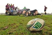 18 January 2012; A general view of scrum practice during Connacht squad training ahead of their Heineken Cup, Pool 6, Round 6, game against Harlequins on Friday. Connacht Rugby Squad Training, Sportsground, Galway. Picture credit: Diarmuid Greene / SPORTSFILE