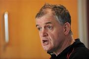 18 January 2012; Ulster head coach Brian McLaughlin during a press conference ahead of their Heineken Cup, Pool 4, Round 6, game against Clermont Auvergne on Saturday. Ulster Rugby Press Conference, Newforge Country Club, Belfast, Co. Antrim. Picture credit: Oliver McVeigh / SPORTSFILE