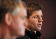 18 January 2012; Ulster captain Johan Muller during a press conference ahead of their Heineken Cup, Pool 4, Round 6, game against Clermont Auvergne on Saturday. Ulster Rugby Press Conference, Newforge Country Club, Belfast, Co. Antrim. Picture credit: Oliver McVeigh / SPORTSFILE