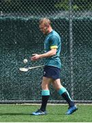 8 June 2017; Ireland's Keith Earls plays hurling during squad training at the Stevens Institute of Technology in Hoboken, New Jersey, USA. Photo by Ramsey Cardy/Sportsfile