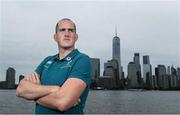 8 June 2017; Ireland's Devin Toner poses for a portrait following a press conference at the Hyatt Regency Hotel in Jersey City, New Jersey, USA. Photo by Ramsey Cardy/Sportsfile