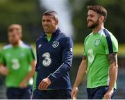 9 June 2017; Jonathan Walters (left) and Robbie Brady of Republic of Ireland during squad training at the FAI National Training Centre in Abbotstown, Dublin. Photo by David Maher/Sportsfile