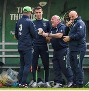 9 June 2017; Republic of Ireland assistant manager Roy Keane with Seamus Coleman and equipment officer Dick Redmond during squad training at the FAI National Training Centre in Abbotstown, Dublin. Photo by David Maher/Sportsfile