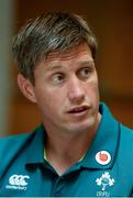 9 June 2017; Ireland coach Ronan O'Gara during a press conference at the Hyatt Regency Hotel in Jersey City, New Jersey, USA. Photo by Ramsey Cardy/Sportsfile