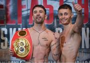 9 June 2017; Lee Haskins, left, and Ryan Burnett following the weigh in ahead of their IBF World Bantamweight Championship bout at the Boxing in Belfast event in the Hilton Hotel, Belfast. Photo by David Fitzgerald/Sportsfile