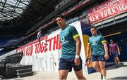 9 June 2017; Ireland's Joey Carbery, left, and Andrew Porter during their captains run at the Red Bull Arena in Harrison, New Jersey, USA. Photo by Ramsey Cardy/Sportsfile