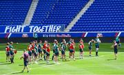 9 June 2017; Ireland head coach Joe Schmidt speaks to his players during their captains run at the Red Bull Arena in Harrison, New Jersey, USA. Photo by Ramsey Cardy/Sportsfile