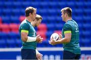 9 June 2017; Ireland's Rhys Ruddock, left, and Niall Scannell during their captains run at the Red Bull Arena in Harrison, New Jersey, USA. Photo by Ramsey Cardy/Sportsfile