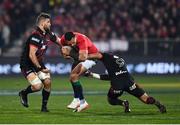 10 June 2017; Ben Te'o of the British & Irish Lions is tackled by Heiden Bedwell-Curtis, left, and Bryn Hall of Crusaders during the match between Crusaders and the British & Irish Lions at AMI Stadium in Christchurch, New Zealand. Photo by Stephen McCarthy/Sportsfile