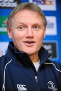 19 January 2012; Leinster head coach Joe Schmidt speaking to the media during a press conference ahead of their Heineken Cup, Pool 3, Round 6, game against Montpellier on Saturday. Leinster Rugby Press Conference, David Lloyd Riverview, Clonskeagh, Dublin. Picture credit: Barry Cregg / SPORTSFILE