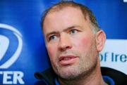 19 January 2012; Leinster 'A' head coach Colin McEntee speaking to the media during a press conference ahead of their British & Irish Cup Quarter-Final against Pontypridd on Sunday. Leinster 'A' Rugby Press Conference, David Lloyd Riverview, Clonskeagh, Dublin. Picture credit: Barry Cregg / SPORTSFILE