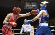 20 January 2012; Tyrone McKenna, left, Oliver Plunkett, in action against Philip Sutcliffe, Crumlin, during their 64kg bout. 2012 National Elite Boxing Championships, National Stadium, Dublin. Photo by Sportsfile