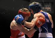 20 January 2012; Jason Conroy, left, Crumlin, in action against James Fryers, Immaculata, during their 60kg bout. 2012 National Elite Boxing Championships, National Stadium, Dublin. Photo by Sportsfile