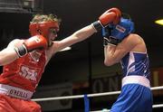 20 January 2012; Michael O'Reilly, left, Portlaoise, in action against Emmet Brennan, Corinthians, during their 69kg bout. 2012 National Elite Boxing Championships, National Stadium, Dublin. Photo by Sportsfile